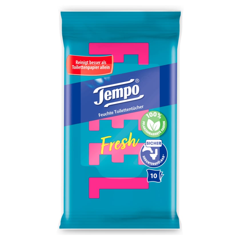 Tempo feuchtes Toilettenpapier sanft & pflegend Travel-Pack 10 Tücher